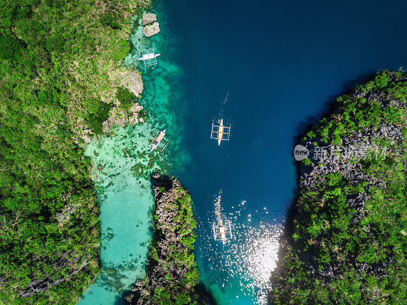 El Nido Palawan菲律宾大泻湖Miniloc岛无人机视图